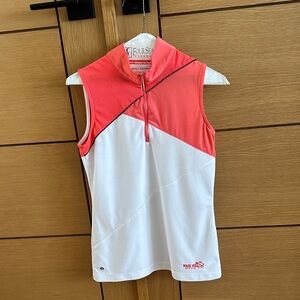 Marina Yachting Coral and White Sleeveless Tank Top